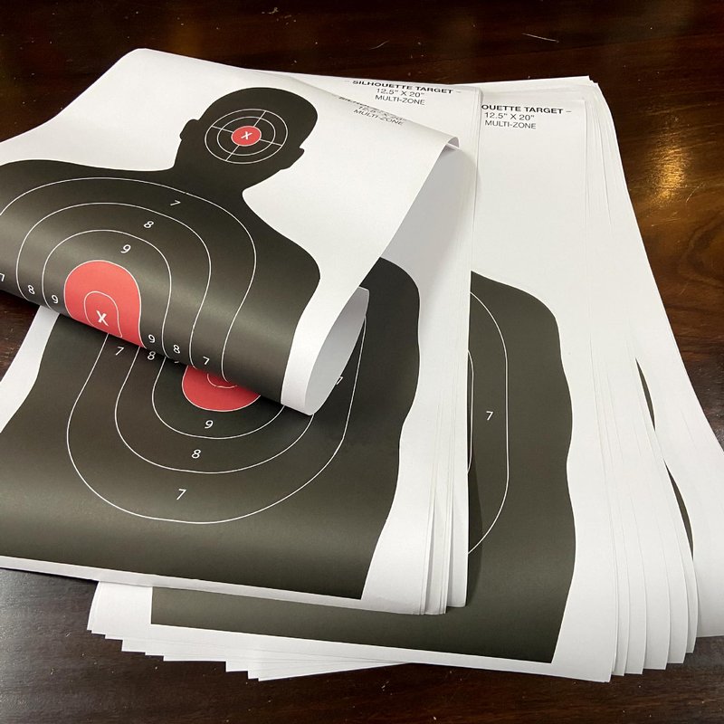 APLUSGEAR 50 Pcs/Set 14 x 22 Inch 2-Color Bullseye Shooting Targets for Shooting Range Silhouette & Red Bullseye, Pistol Targets & Shooting Range & Airsoft Accessories