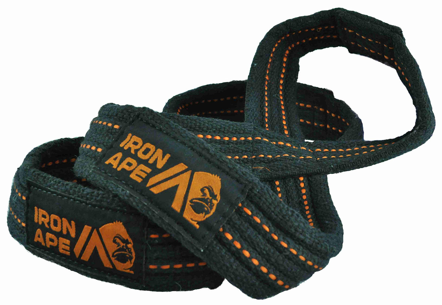 IRON APE Figure 8 Straps for Deadlift, Weight Lifting, Shrugs, and Weightlifting. Heavy Duty Cotton, 4 Sizes (M)