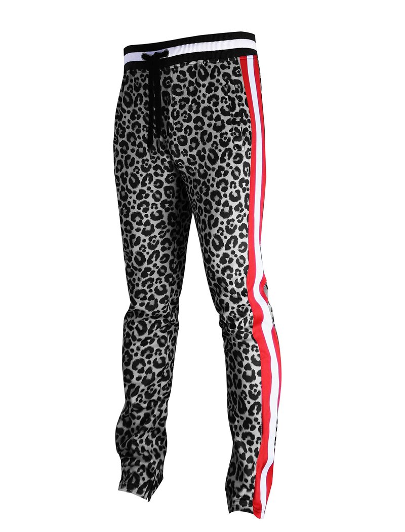 SCREENSHOT Men's Premium Sport Casual Running Workout PRINT Track Pants P11005-Black/Tiger-Medium
