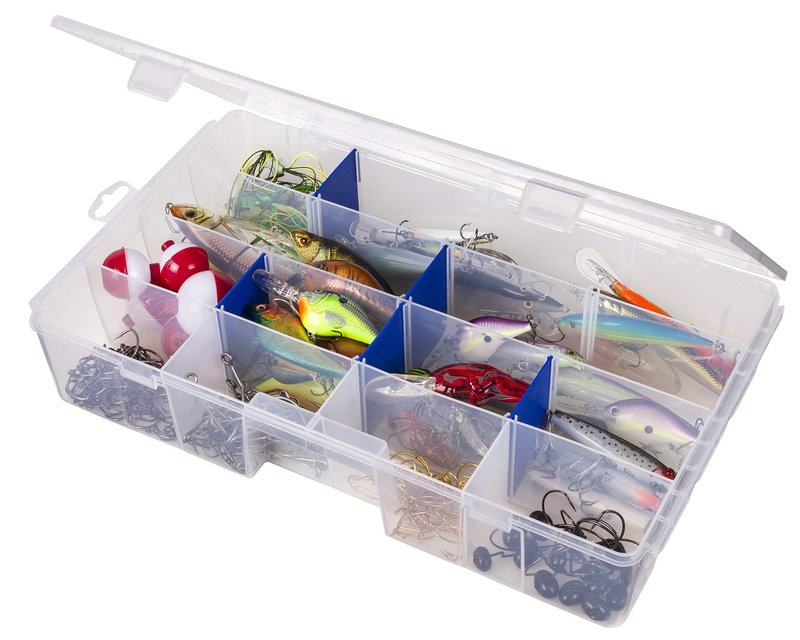 Flambeau Outdoors 7004R Tuff Tainer, Fishing Tackle Tray Box, Includes [9] Zerust Dividers, 16 Compartments - 16.5" x 9.75" x 3.25"