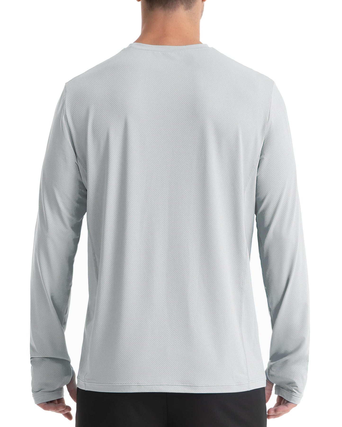 EoBeKee Mens UPF 50+ Sun Protection Shirts, UV Long Sleeve Swim Rash Guard for Hiking Running Fishing Quick Dry Lightweight