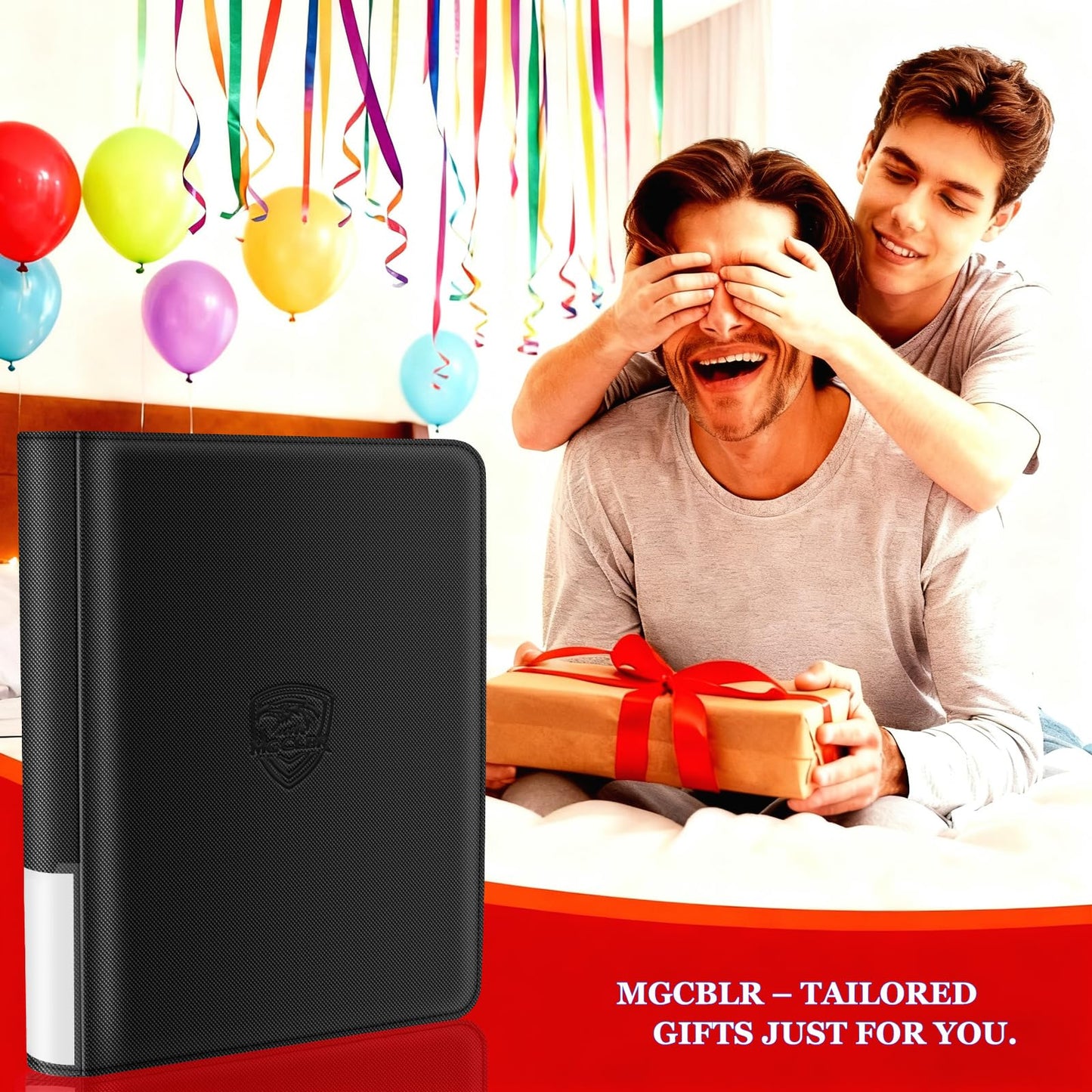 MGCLBR Top Loader Binder – Holds 324 Cards (20 Hard Sleeves Included),9-Pocket Side-Loading Card Binder Ringless Double-Sided – Perfect for Trading/Sports Cards & Tournaments