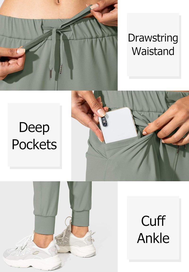 SANTINY Women's Joggers - Comfortable Drawstring Sweatpants for Running & Lounge | Pockets, Various Sizes