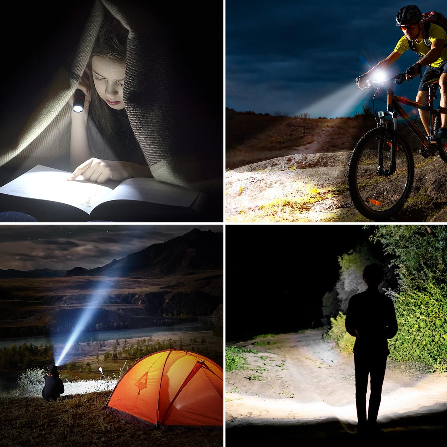 Blukar Rechargeable Flashlight, Super Bright Adjustable Focus Flashlights