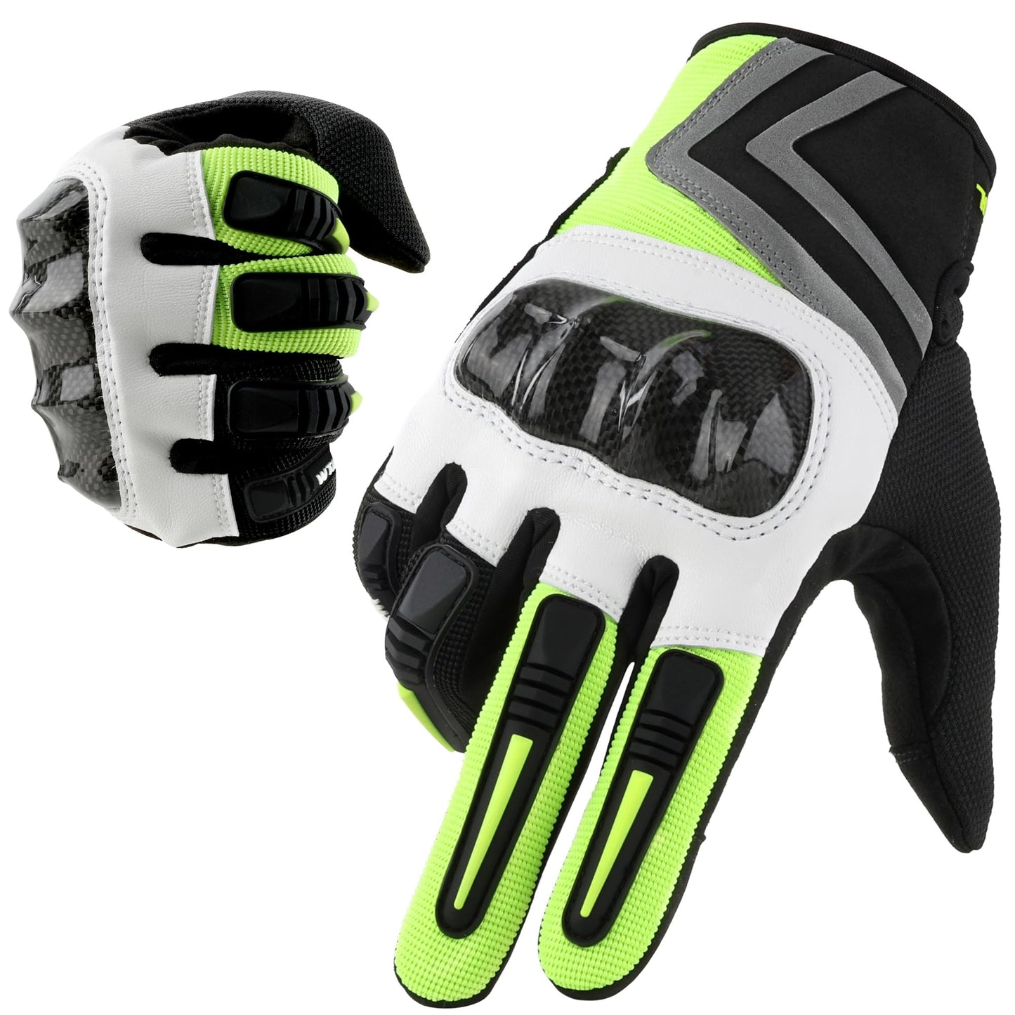 WTACTFUL Motorcycle Gloves Men Women, Carbon Fiber Touchscreen Breathable
