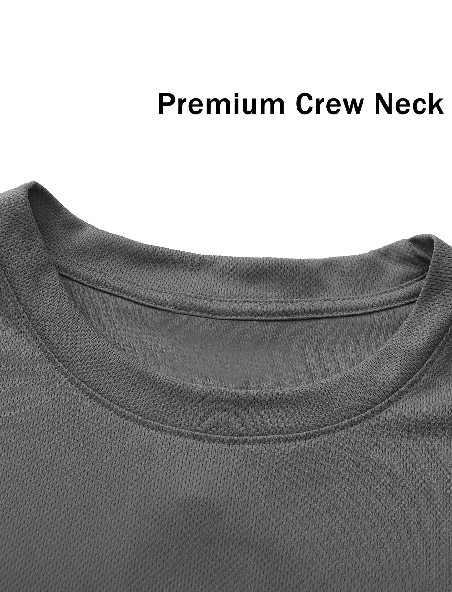 Yafanqi 5 Pack Mens Short Sleeve Shirts Quick Dry Moisture Wicking Athletic Running Gym Workout Casual Basic Tee Shirt