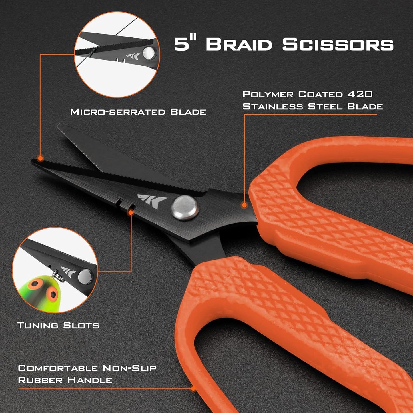 KastKing Fishing Line Spooler & Braid Scissors - Portable Line Counter, No Twist | Compact Fishing Gear for Spinning & Casting Reels