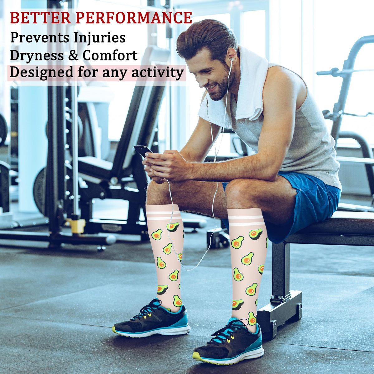CHARMKING Compression Socks for Women & Men (8 Pairs) 15-20 mmHg Graduated Copper Support Calf Socks are Best for Pregnant, Nurses - Boost Performance, Circulation, Knee High Wide Calf(S/M, Multi 54)