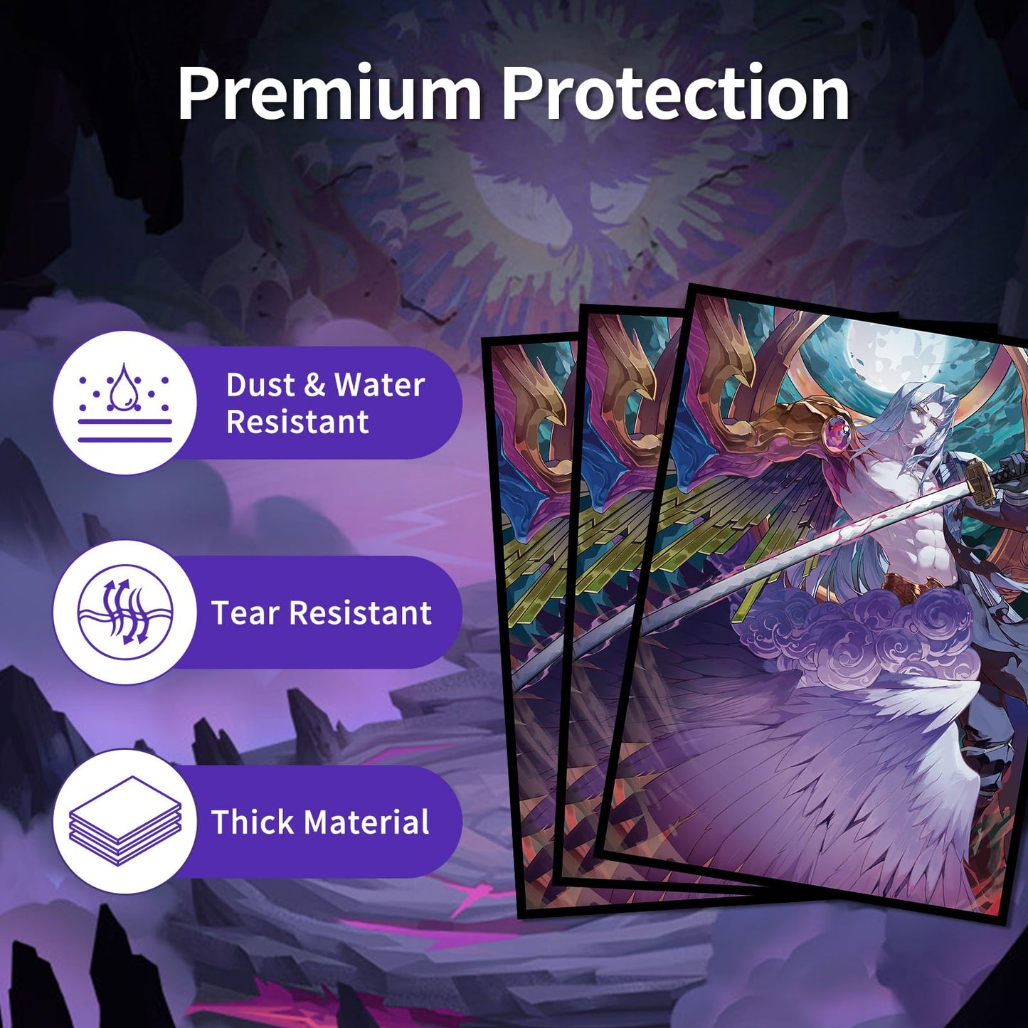 MTG Card Sleeves(Half Human,Half Angel), Clear Front & Matte Back, Smooth Shuffle, Art Card Sleeves Deck Protector