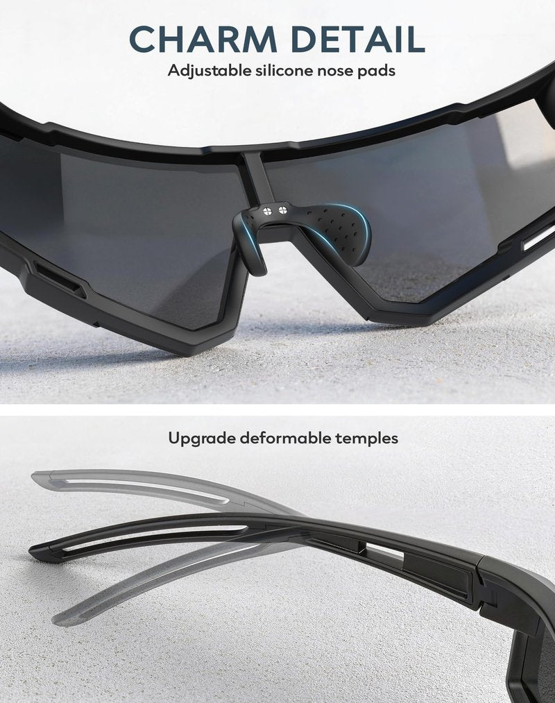 KALIYADI Sports Sunglasses-Men Polarized-Mens-Sunglasses Women: Running Sun Glasses with UV400 for Fishing Cycling
