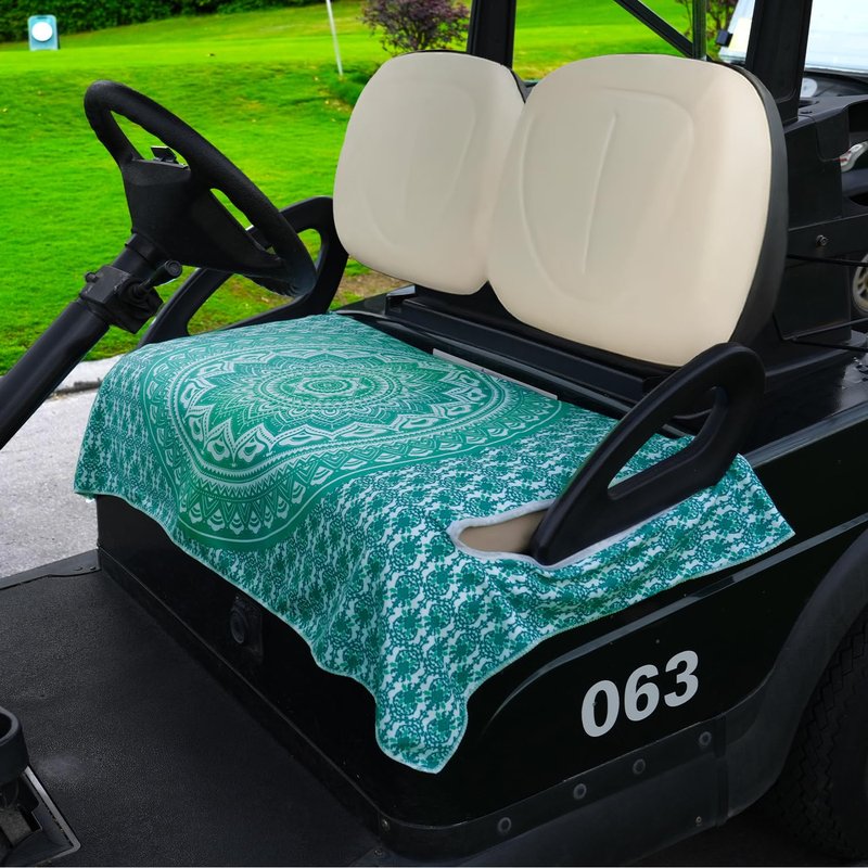 ENYORSE Golf Cart Seat Covers - Ethnic Style Golf Cart Towel Blanket for 2/4 Seater, Soft & Breathable Microfiber, Keeps Seats Cool & Comfortable, 51”x31”, Fits EZGO/Yamaha/Club Car, Bohemian 01