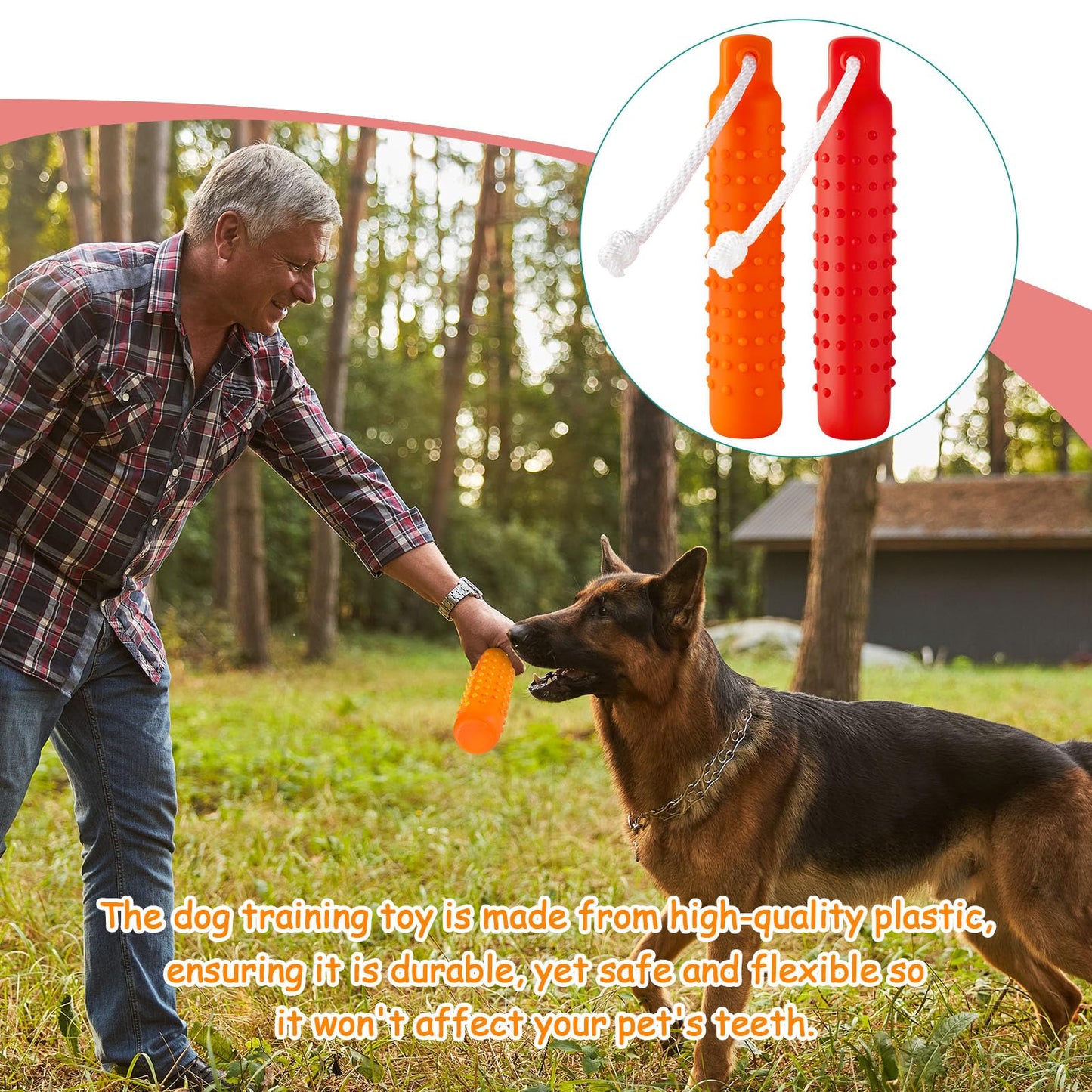 Blueweenly 4 Pcs Dog Bumper Toy for Water Retrieving Plastic Puppy Training Dummy Dog Float Toy Lightweight for Float on The Water Pool Outdoor Training Hunting Fetching (Red and Orange)