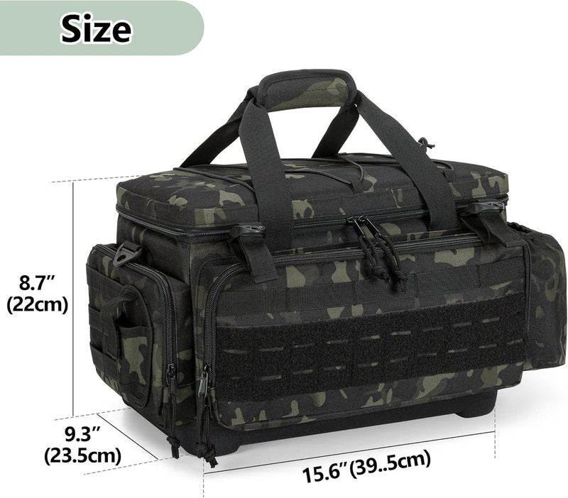 GOBUROS Waterproof Fishing Tackle Bag - EVA Bottom, Rod Holder & Pliers Storage | Durable Fishing Gear