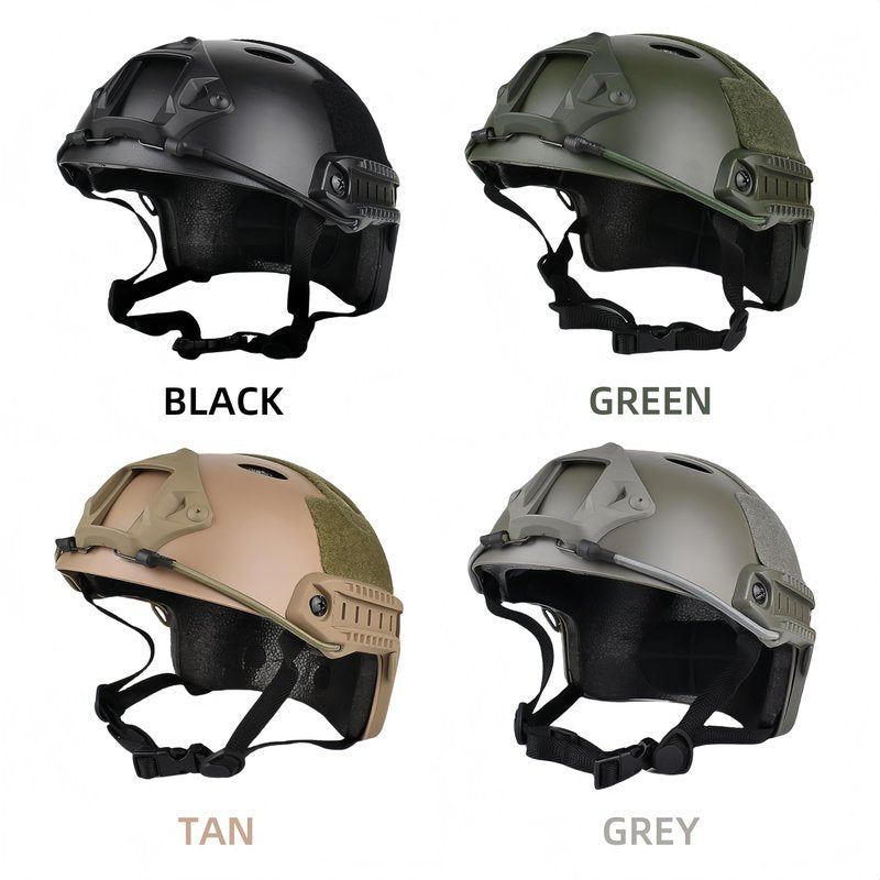 Haverain Tactical Helmet Fast PJ Type Survival Game Helmet Cosplay Helmet Outdoor Airsoft Helmet Survival Game Equipment Beginner Replica Breathable Multifunctional Made of ABS (Black)
