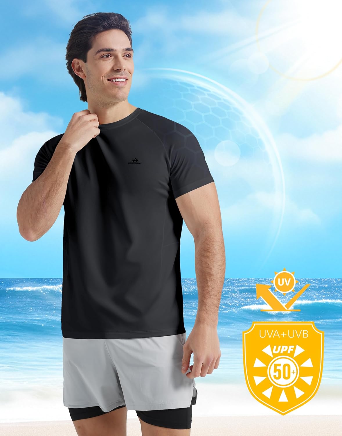 Men's Moisture Wicking Running Shirt | UPF 50+ Short Sleeve Athletic Top for Workouts