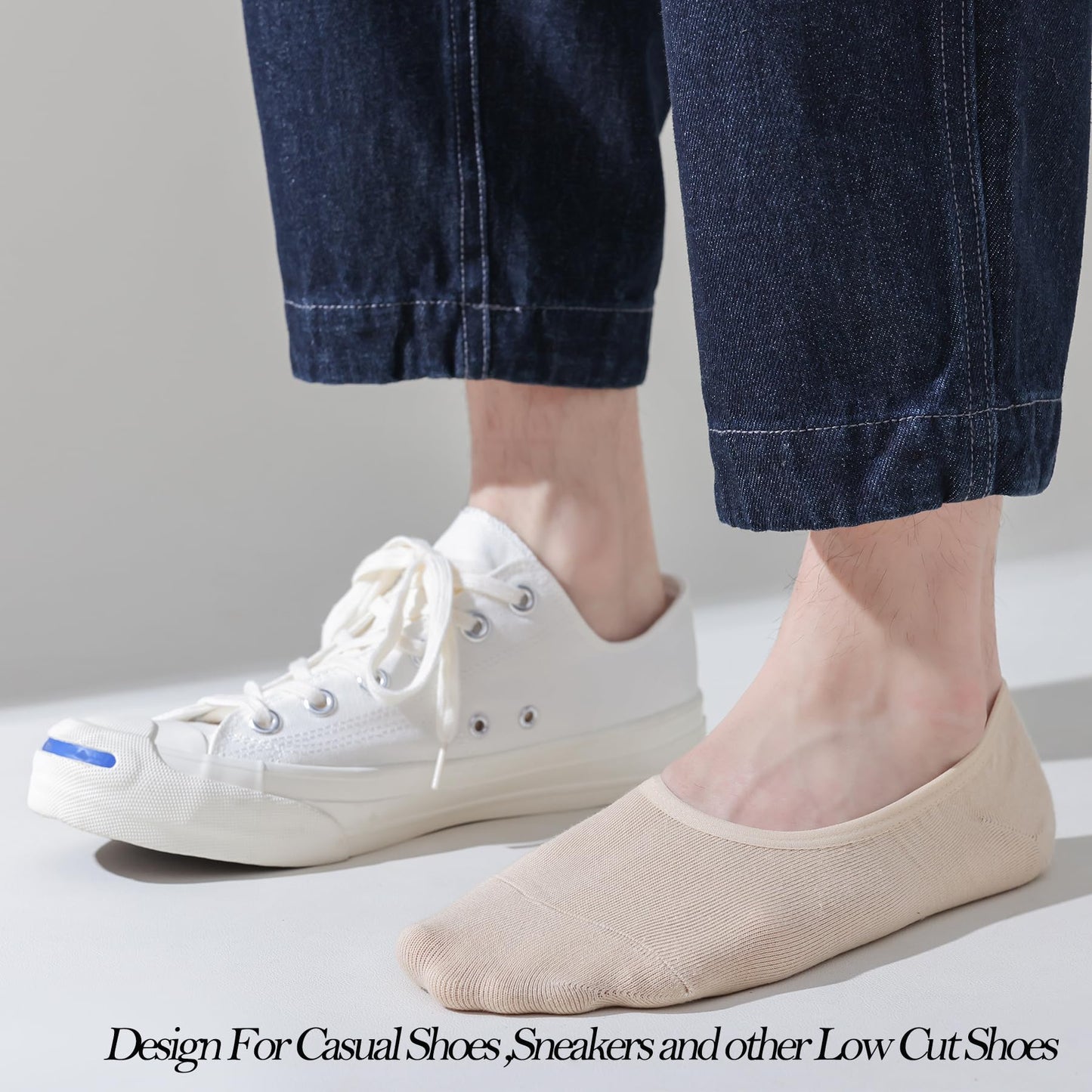 JORMATT 6 Pairs Mens No Show Socks with Non Slip Grips Women Cotton Low Cut Socks for Loafers Sneaker Boat Casual Shoes, Men Shoes size 10-14