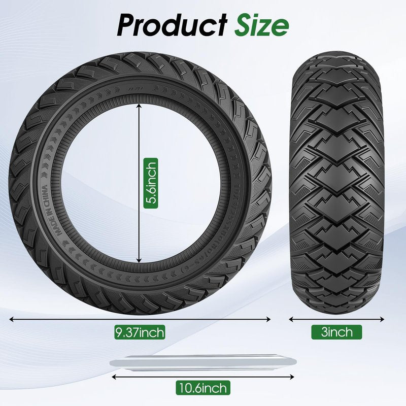 10x3 Scooter Tire, 2pcs 255 * 80 Solid Off-road Scooter Tires, Replacement Wheel Compatible with Zero 10X/ Vsett 10+/ Kugoo M4& M4 Pro/Techlife X7& X7s& X8& X8s/Motus PRO 10/ Joyor Y6S& S10S