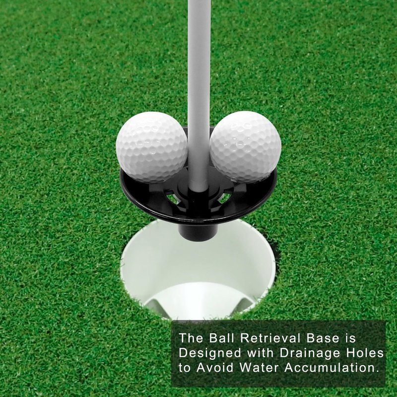 COGOLFING 3ft Golf Flagstick - Portable Two-Section Design - Ball Retrieval Base - Perfect for Home Practice Putting Green - Fits 8x6 inch Flags, 3-Pack