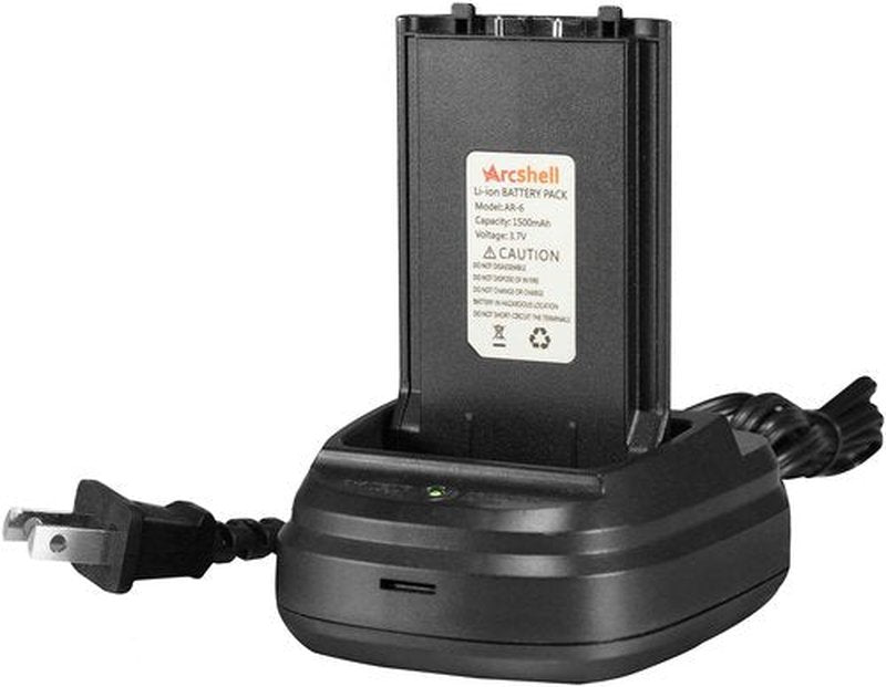 Arcshell Rechargeable Long Range Two-Way Radios with Earpiece 6 Pack Arcshell AR-6 Walkie Talkies Li-ion Battery and Charger Included