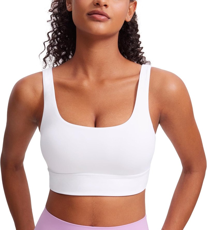 Butterluxe U Back Longline Sports Bra for Women - Scoop Neck Padded Yoga Crop Top | Comfortable Fit