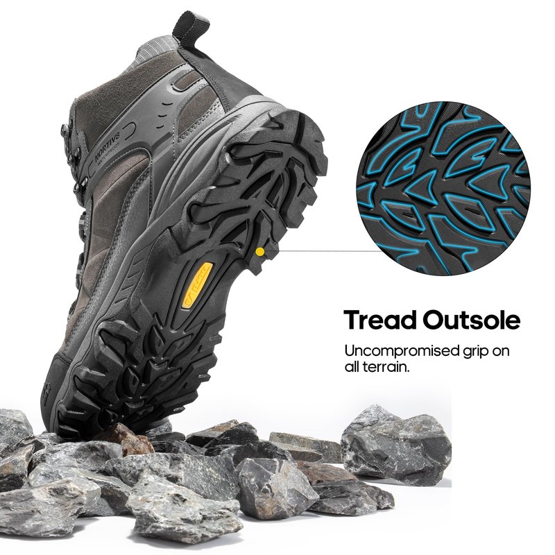 NORTIV 8 Men's Waterproof Hiking Boots Outdoor Mid Trekking Lightweight Mountaineering Shoes Paladin,Size 10.5,Dark Grey,JS19004M