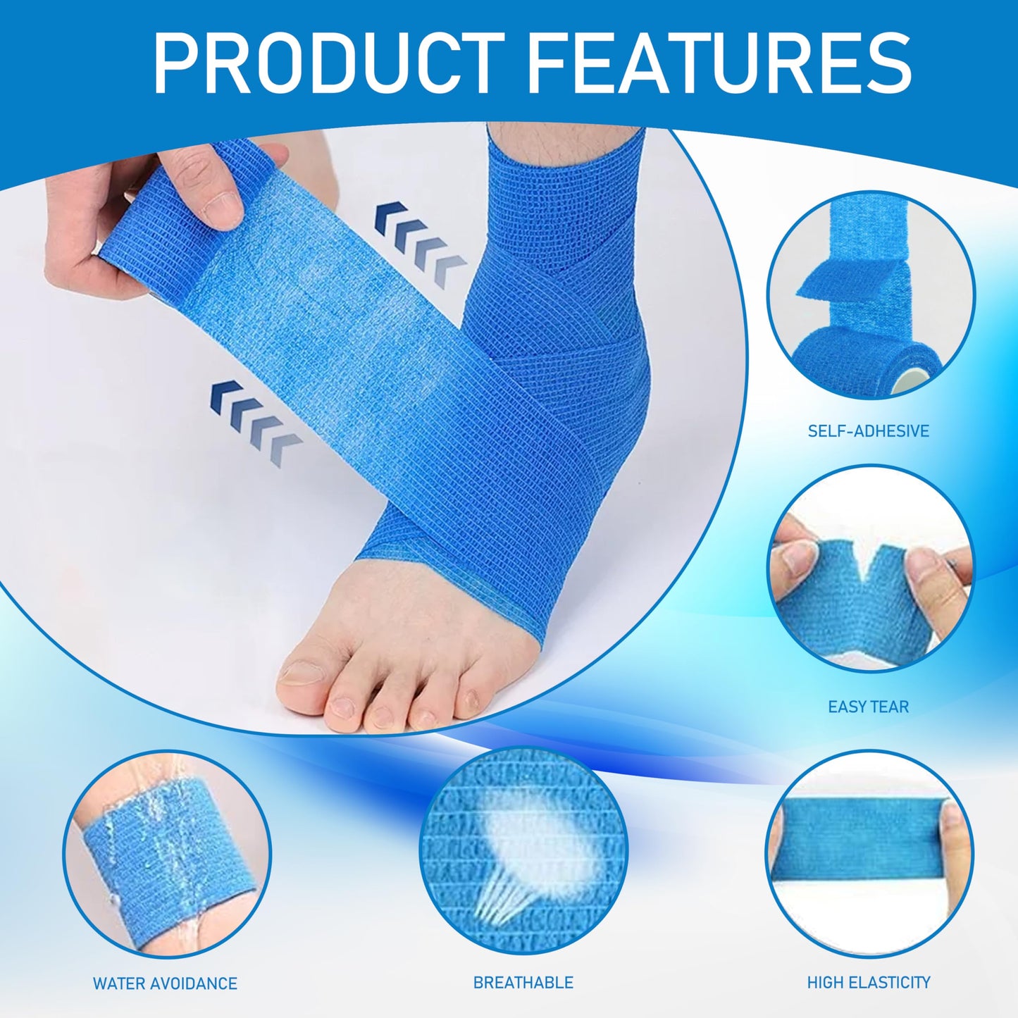15 Pack Self Adhesive Bandage Wrap 2 Inch x 5 Yards (Mix)
