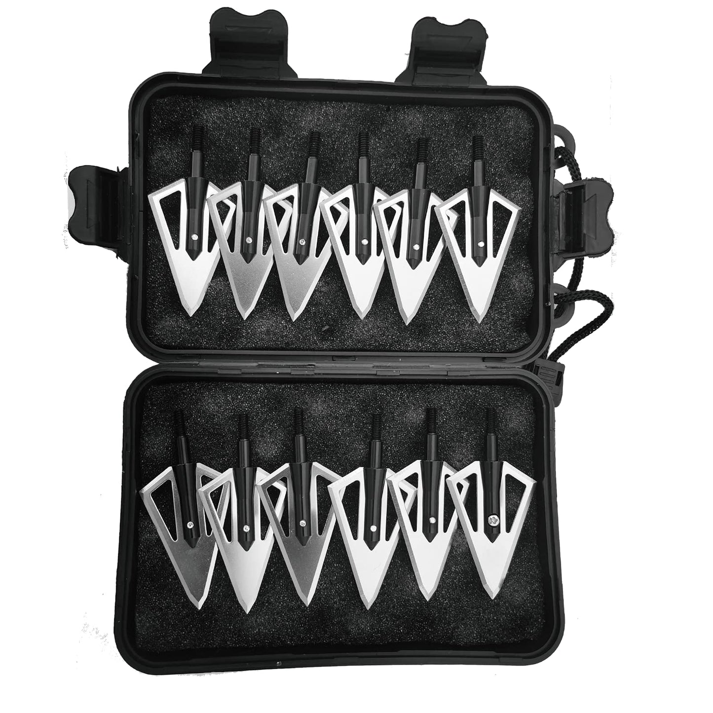 LeeMui Aluminum Hunting Archery Broadheads Blades Grain Screw-in Arrow Heads Tips Portable Case for Arrowheads Broadheads