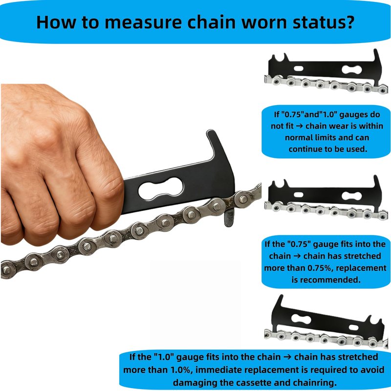 Chigadper Bike Chain Repair Tool Kit with Chain Breaker, Multi-Function Master Link Pliers & Wear Checker for 7-11 Speed and Single Speed Bicycles