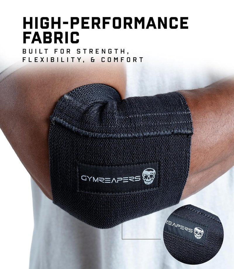 Gymreapers Elbow Compression Cuff for Weightlifting, Powerlifting – Support & Relief for Tendonitis, Stability, Tennis Elbow, Strength Training & Injury Recovery (Black, 13")