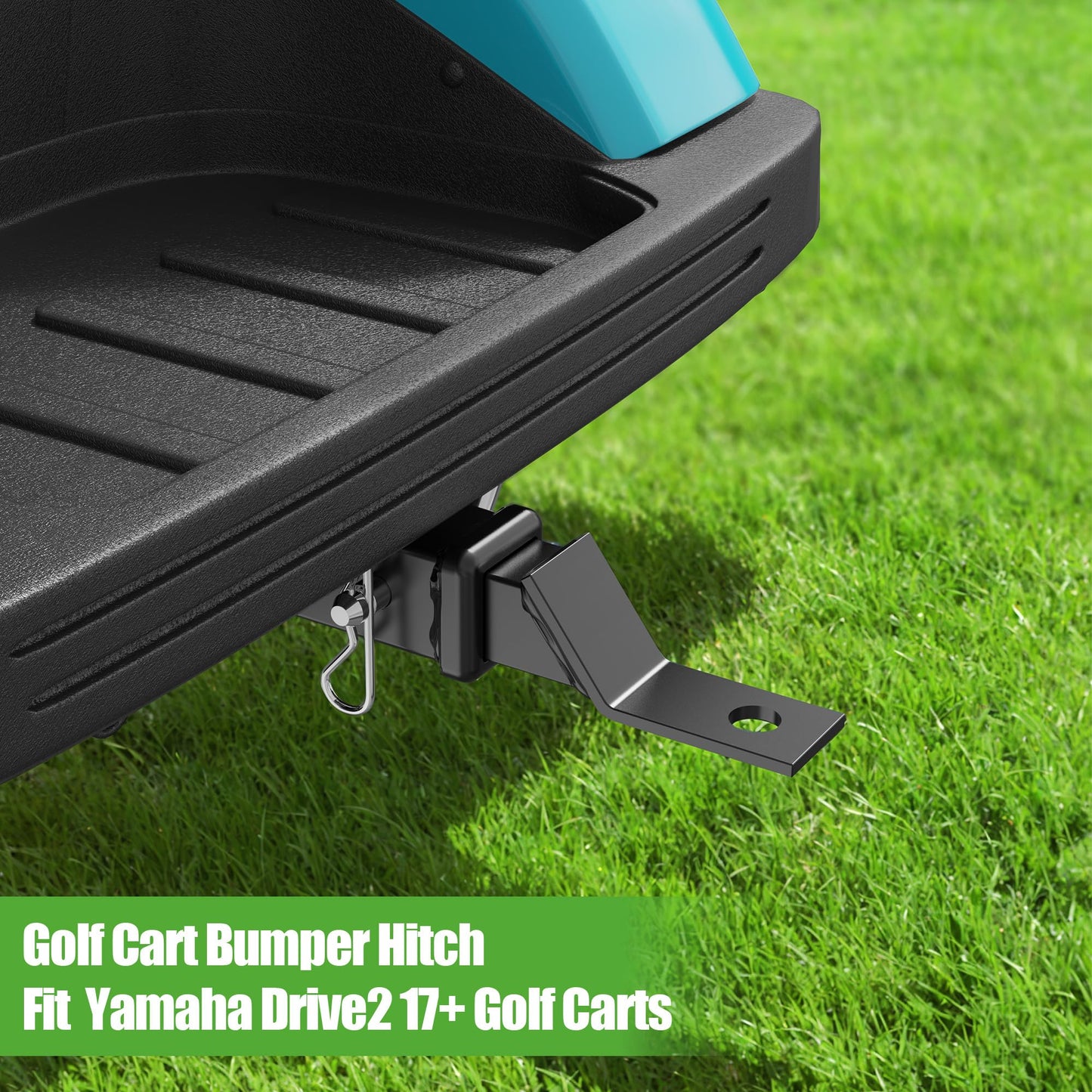 10L0L Golf Cart Bumper Hitch for Yamaha Drive2 2017-up Heavy Duty Steel Trailer Hitch Receiver for 2" Ball Mount Powder Coated Rear Bumper Accessory