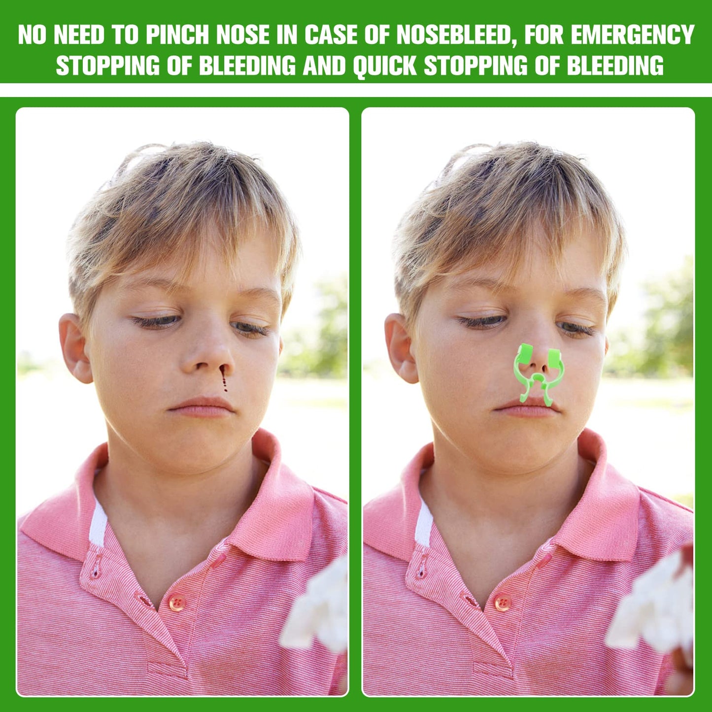 Thinp 10 Pieces Nose Stop Clips, Nose Bleed Stopper Swimming Nose Clip for Adult and Kids Nasal Nose Stopper Clips Plastic Foam Nose Clips for Emergency Accident or Bad Smells(Green)