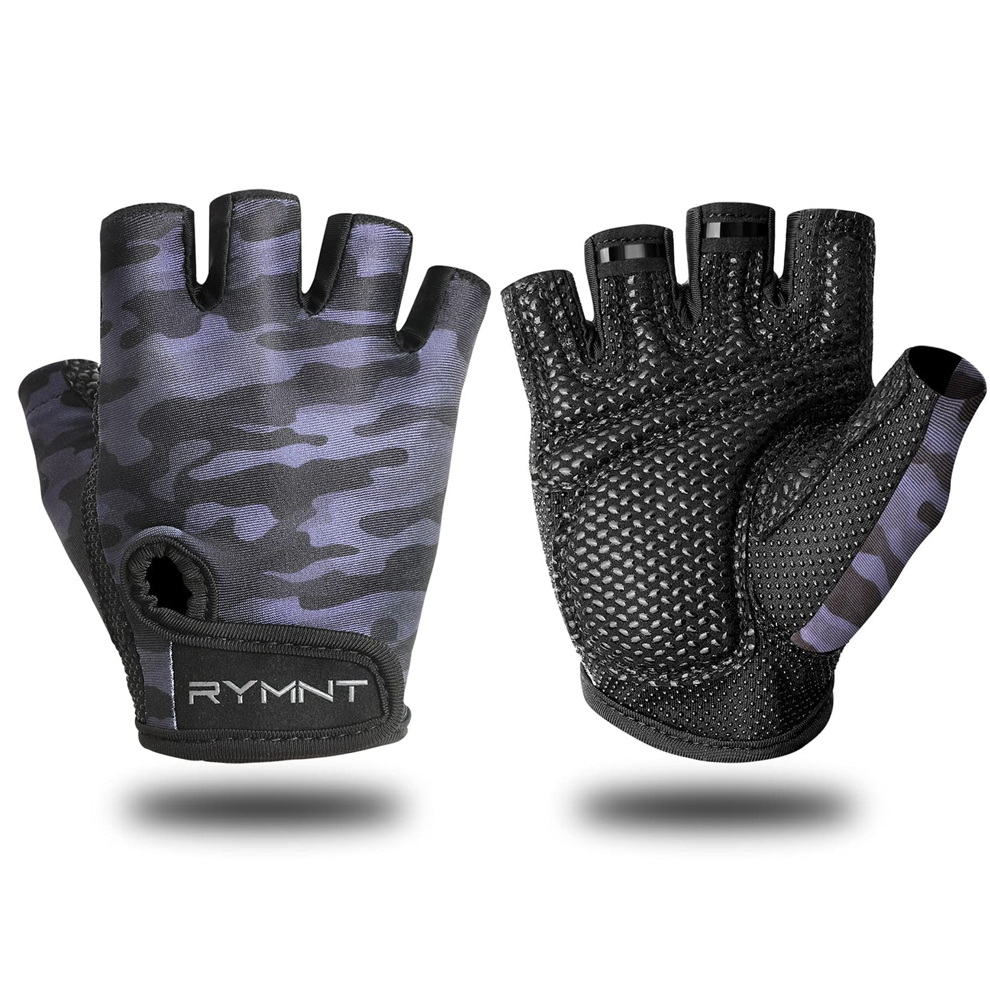 ZEROFIRE Workout Gloves for Women Men - Weight Lifting Gloves with Full Palm Protection & Extra Grip for Women Gym, Weightlifting, Weight Lift, Rowing, Exercise, Sport, Cycling.Camo Grey-Large