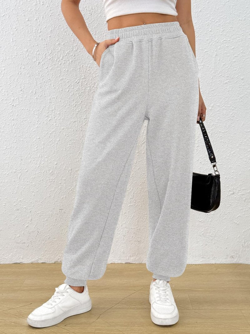 Trendy Queen Womens Sweatpants Baggy Athletic Joggers with Pockets Lounge Pants Grey L