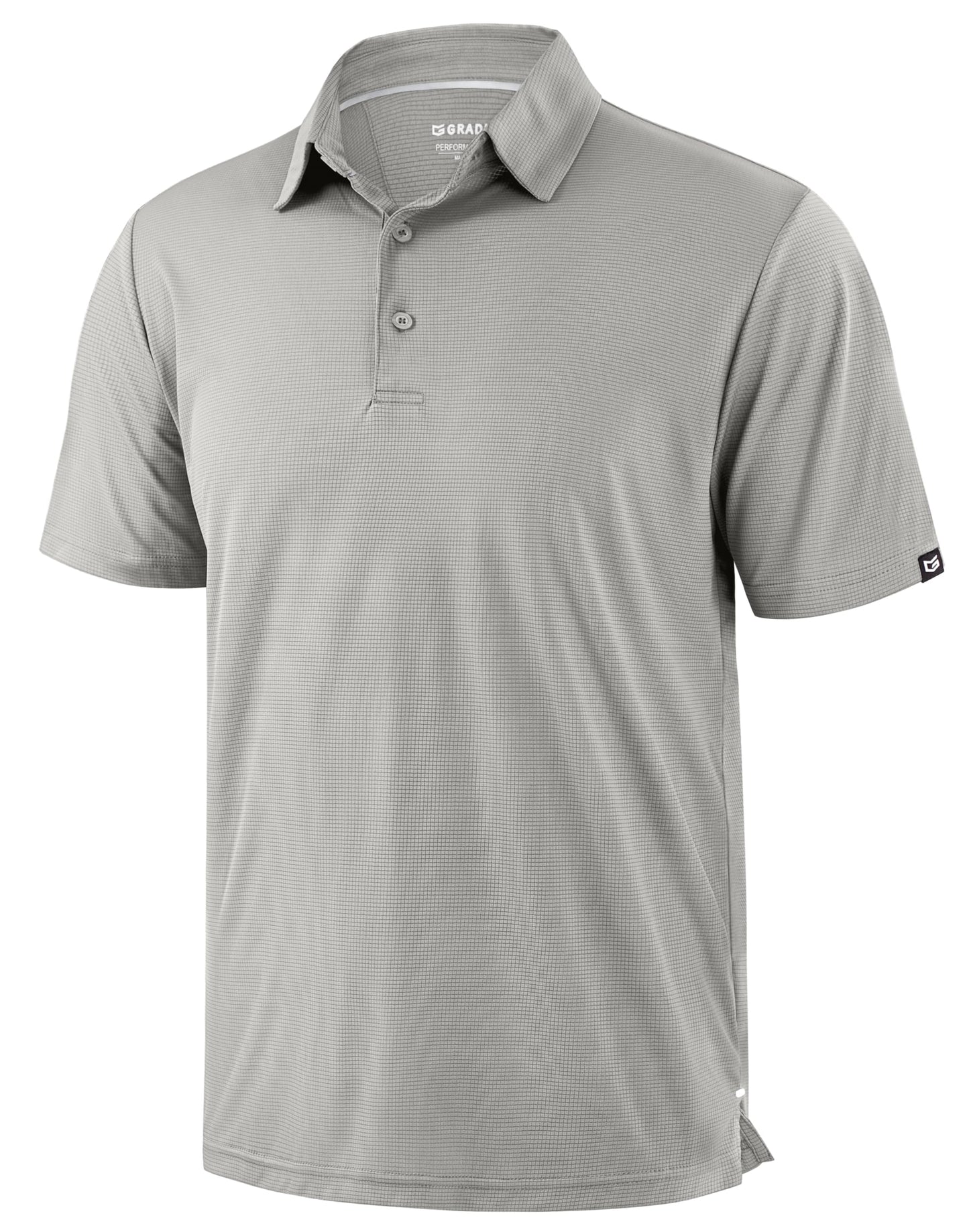 G Gradual Mens Golf Shirt Short Sleeve Dry Fit Moisture Wicking Lightweight Performance Athletic Grid Summer Collared Polo Shirts for Men(Warm Gray,Large)