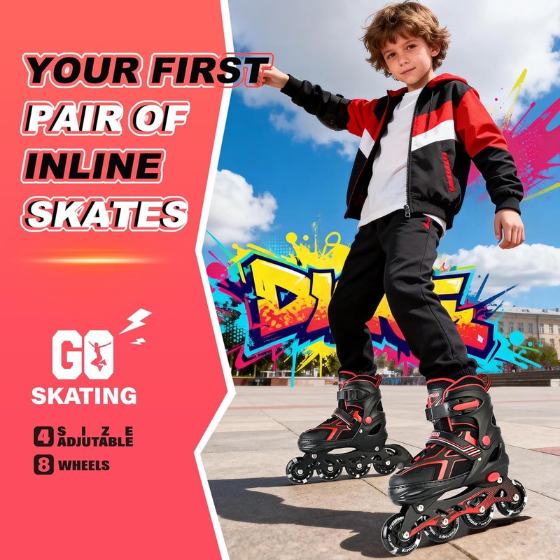 Torinx Inline Skates for Kids | Adjustable Light-Up Roller Skates for Ages 5-12 - Perfect for Beginners