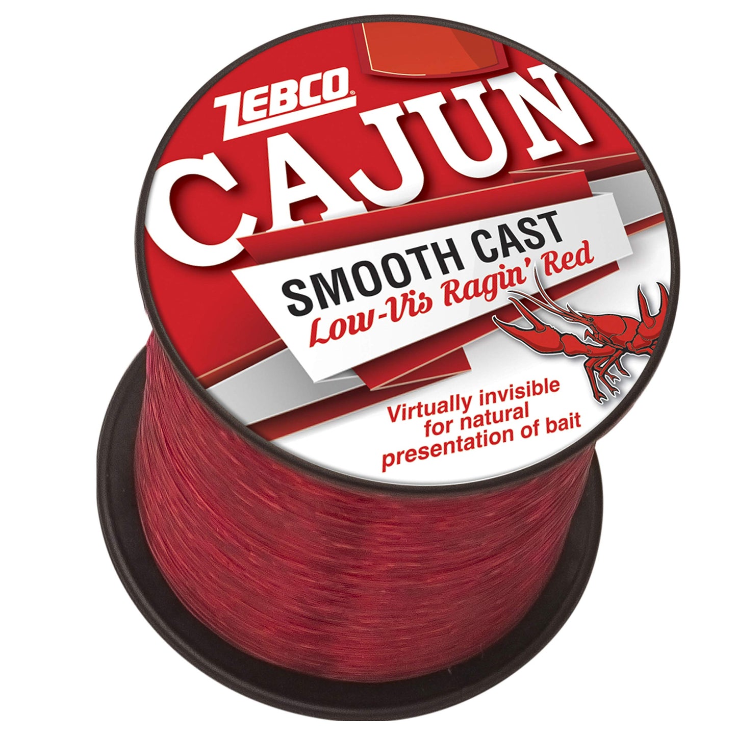 Zebco Cajun Smooth Cast Monofilament Fishing Line, Low-Vis Ragin’ Red Quarter Pound Spool, 275-Yards, 50-Pound, Virtually Invisible, Natural Presentation