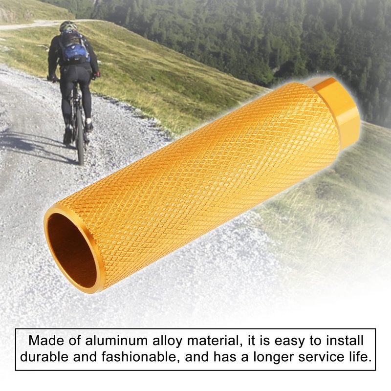 X AUTOHAUX Pair Aluminum Alloy Rear Foot Pegs Footrests Universal Yellow for BMX MTB Bike Bicycle Fit 3/8 Inch Axles