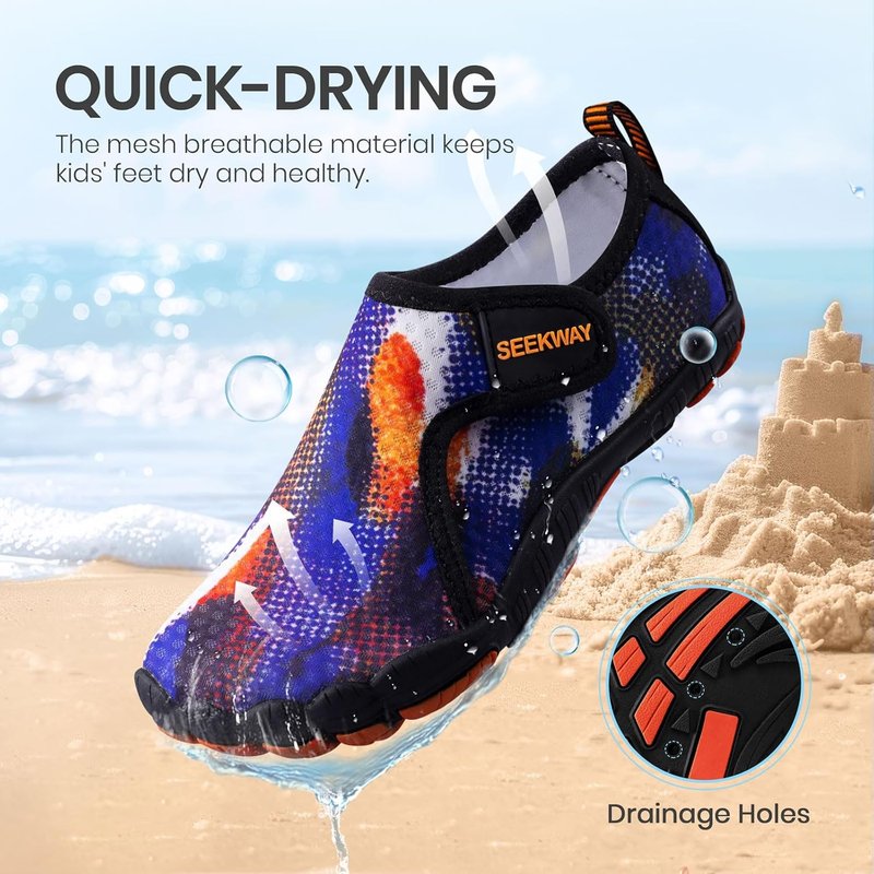 Kids' Barefoot Water Shoes - Quick-Dry Sand Shoes with Wide Toe Box for Hiking, Swimming, Beach & Pool | Non-Slip Toddler Footwear