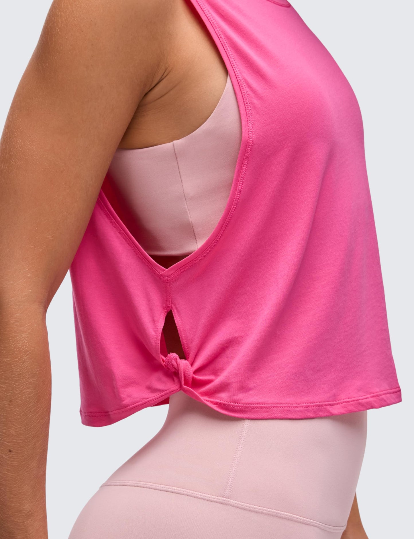 CRZ YOGA Pima Cotton Dropped Armhole Tank Sonic Pink Medium