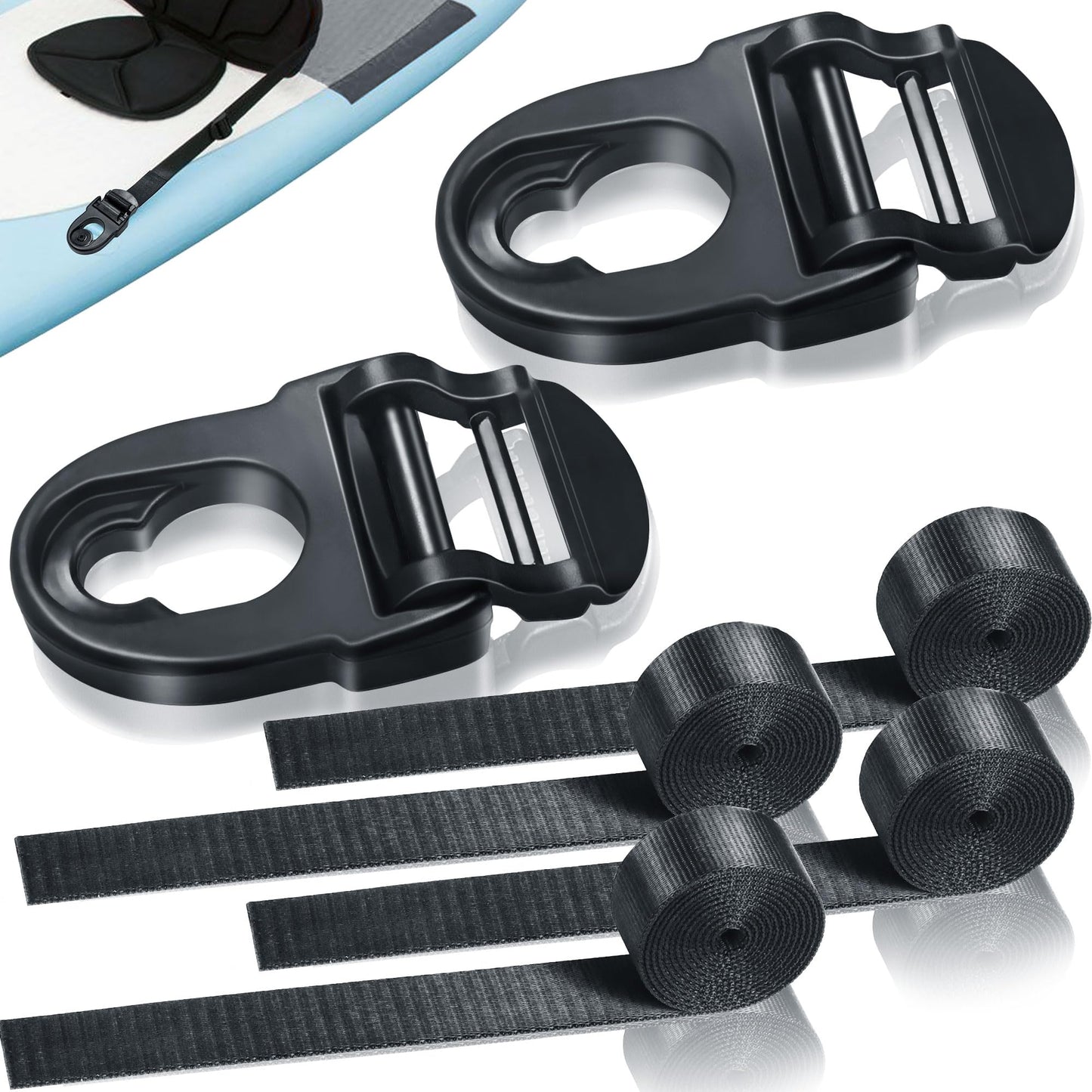 2Pcs Kayak Seat Clips Replacement & 4Pcs Straps,Kayak Seat Clip Parts Fit for Lifetime Emotional,Kayak Seat Belt Clips,Kayak Seat Repair Clip,Kayak Straps Seat Clip with Straps,Kayak Accessories