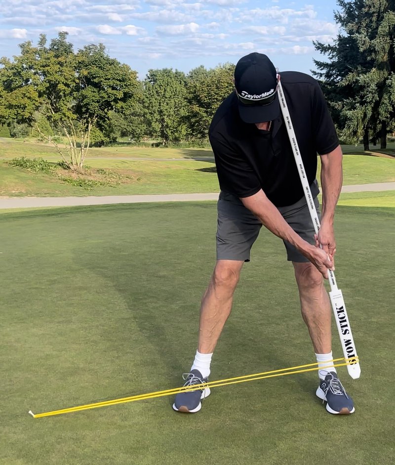STOW STICK Adds Golf Skill, Play Smart & Putt Better, Protects Clubs, No Lost Gear, Travel Bag Arm, Resistance Tool, Putting Alignment Aid, Pregame Warm-Up, Golf Forever Stretching Bar & Training