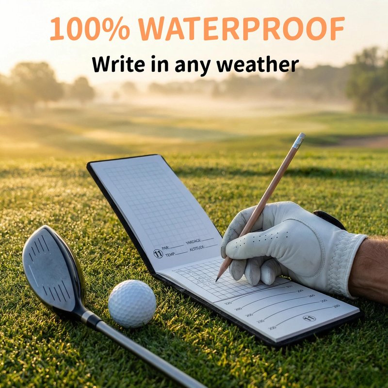 UDPARSCO Blank Golf Yardage Book (4-Pack) Waterproof Stone Paper Notebook for Tournament Strategy & Course Mapping 4" x 6.5" Tear-Resistant Journal for Juniors & Pros Fits Standard Holders