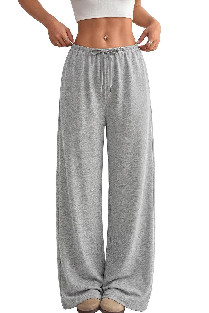 Okiwam Women's Wide Leg Sweatpants Casual Lounge Travel Pants Workout Joggers Fashion Outfits 2026 Summer Clothes-M Grey