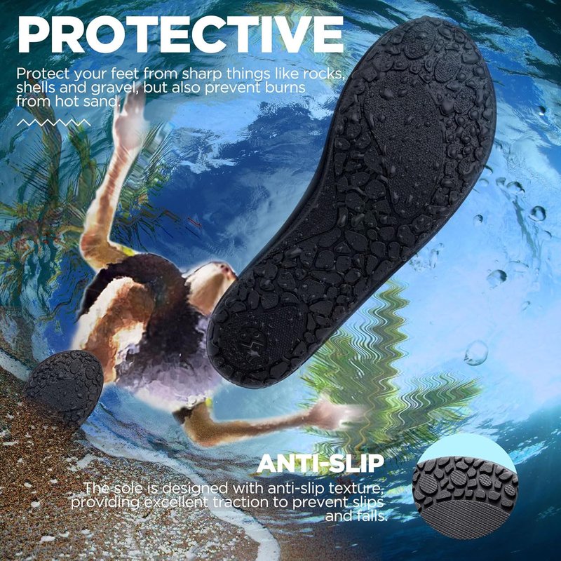 Water Shoes for Men & Women - Quick-Dry Aqua Socks for Beach, Pool & Yoga | Breathable Barefoot Design, Adult & Kids Sizes