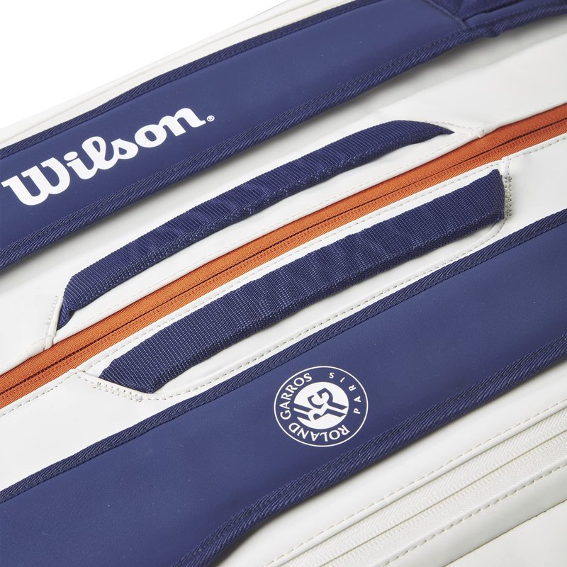 Wilson Roland Garros Super Tour Tennis Racket Bag - Navy/White, Holds up to 15 Rackets