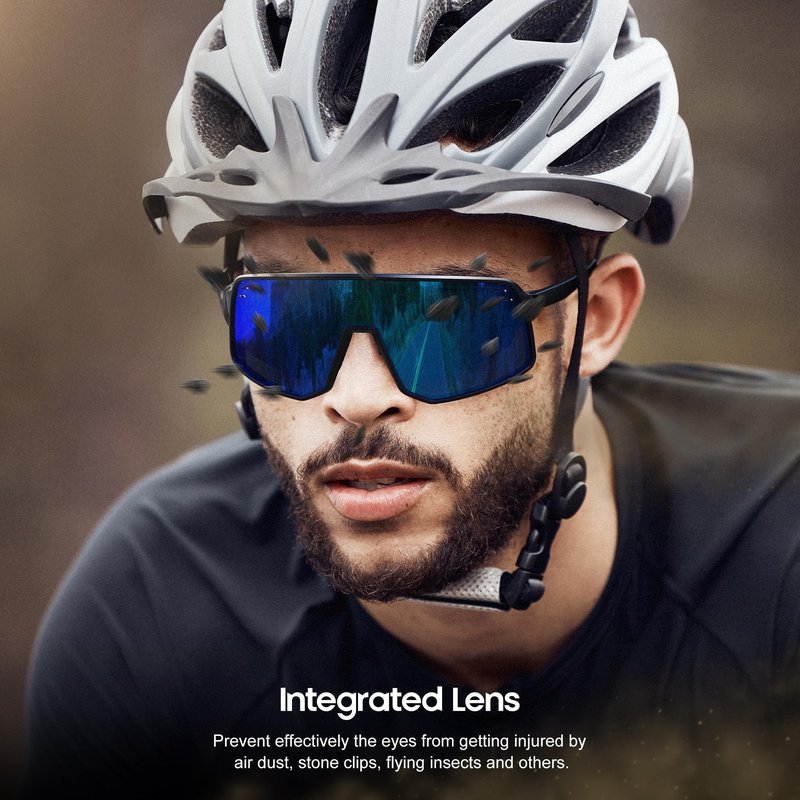 YOZISS Photochromic Sports Glasses for Men & Women – Lightweight Cycling Sunglasses with UV400 Protection, Adjustable Nose Pads, TR90 Frame – for MTB, Running, Baseball, Outdoor Activities (Blue)