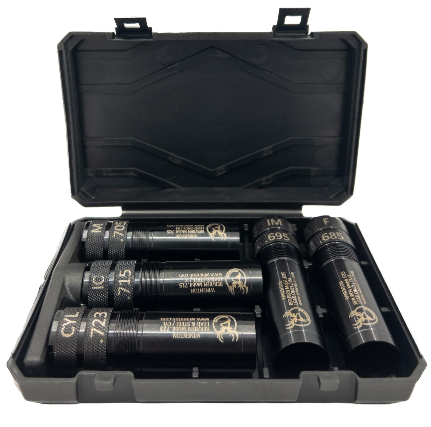 Winenton™ Extended Choke Tubes Set - BER/Ben Mobil Thread ONLY - 12Ga - 5 Pieces Choke Tubes with Wrench - Black