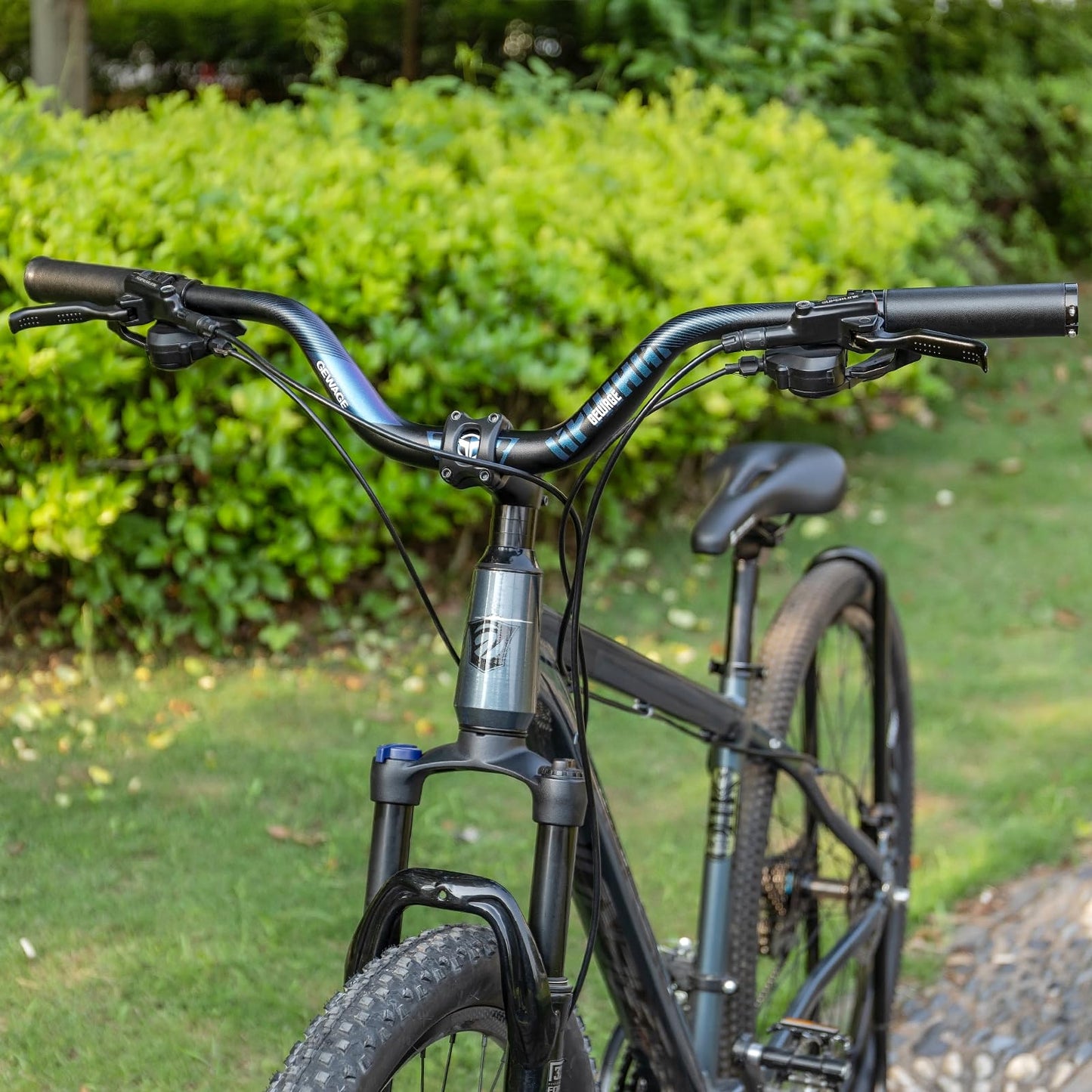 31.8 Bike Handlebar - 25mm, 55mm, 70mm, 90mm,120mm Riser Handlebar - 780mm Aluminium Alloy Mountain Bike Bicycle Handlebars (90mm Rise)