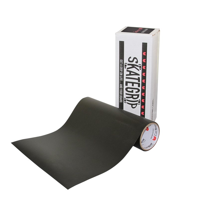CATTONGUE GRIPS Non-Abrasive Longboard Grip Tape - Heavy-Duty, Waterproof Anti-Slip Tape for Skateboards, Scooters & More - Anti-Slip Skateboarding Accessories (Black, 11” x 44”)