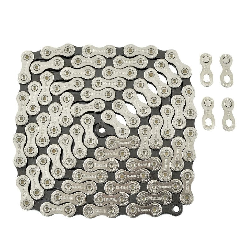 TAYA DECA-101 10 Speed Chain 120 Link w/Connector Link, Silver/Black, TA2581